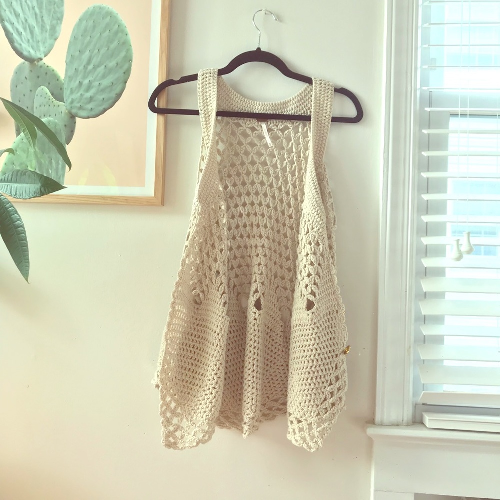 Free people Crocheted sweater vest